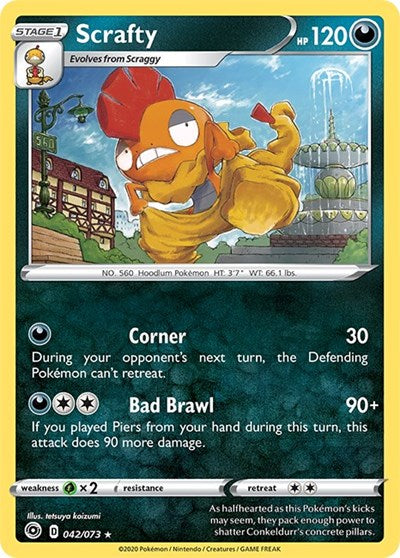 Scrafty (Champion's Path) Near Mint Holofoil