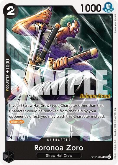 Roronoa Zoro (OP15-094) (Adventure on Kami's Island Release Event Cards) Near Mint