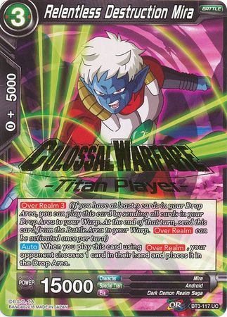 Relentless Destruction Mira (Titan Player Stamped) (BT3-117) [Tournament Promotion Cards]