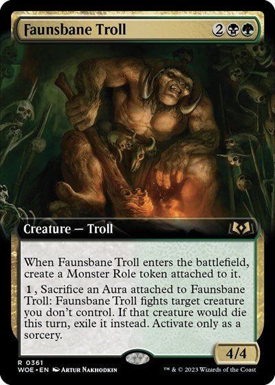 Faunsbane Troll (Extended Art) (Wilds of Eldraine) Near Mint Foil - Nick Nack's Full Frontal Attack