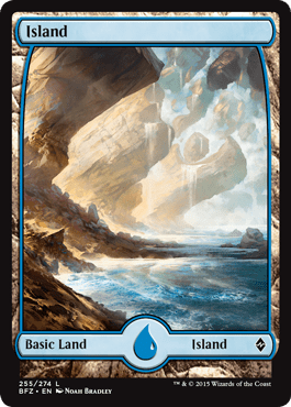 Island (255) (Full Art) (Battle for Zendikar) Near Mint - Nick Nack's Full Frontal Attack