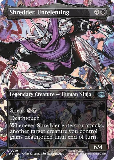 Shredder, Unrelenting (Borderless) (Teenage Mutant Ninja Turtles) Near Mint Foil