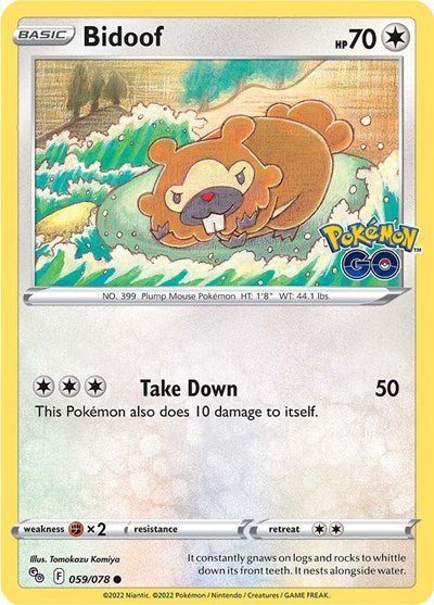 Bidoof (Pokemon GO) Near Mint - Nick Nack's Full Frontal Attack