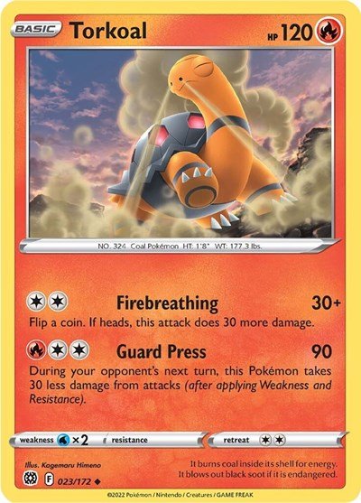 Torkoal (SWSH09: Brilliant Stars) Near Mint - Nick Nack's Full Frontal Attack