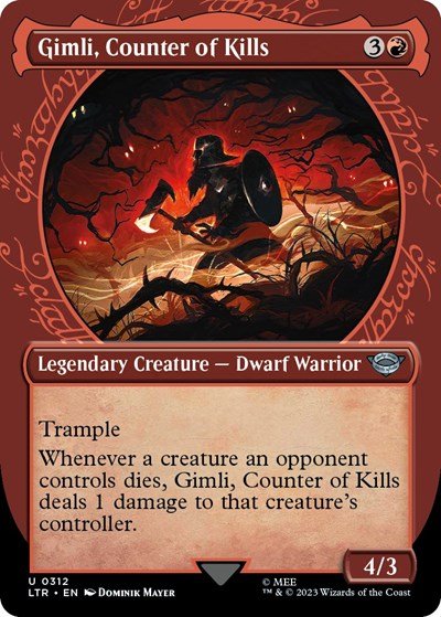 Gimli, Counter of Kills (Showcase) (Universes Beyond: The Lord of the Rings: Tales of Middle - earth) Near Mint Foil - Nick Nack's Full Frontal Attack