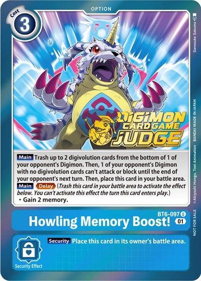 Howling Memory Boost! (Judge Pack 3) (Double Diamond) Near Mint Foil
