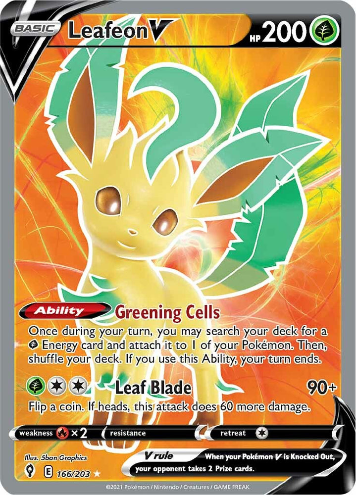 Leafeon V (166/203) [Espada y escudo: Cielos en evolución] 