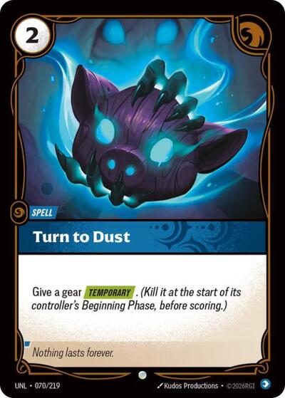 Turn to Dust (Unleashed) Near Mint