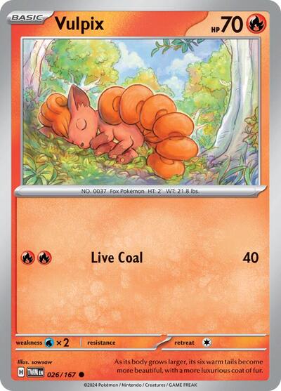 Vulpix (SV06: Twilight Masquerade) Near Mint Reverse Holofoil - Nick Nack's Full Frontal Attack
