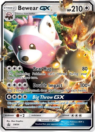 Bewear GX - SM34 (SM Promos) Near Mint Holofoil - Nick Nack's Full Frontal Attack