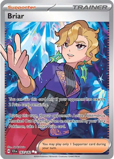Briar - 163 (SV07: Stellar Crown) Near Mint Holofoil - Nick Nack's Full Frontal Attack