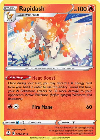 Rapidash (022/195) (Mazo temático exclusivo) [Espada y escudo: Tempestad plateada] 