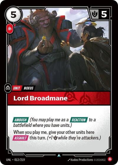 Lord Broadmane (Unleashed) Near Mint