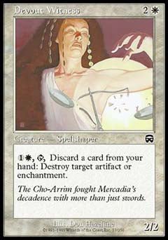 Devout Witness (Mercadian Masques) Light Play Foil - Nick Nack's Full Frontal Attack
