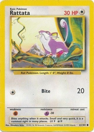 Rattata (Base Set) Light Play Unlimited