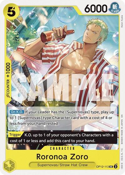 Roronoa Zoro (113) (Legacy of the Master) Near Mint - Nick Nack's Full Frontal Attack
