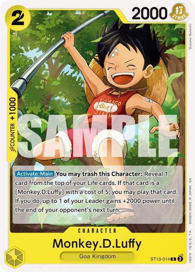 Monkey.D.Luffy ST13 - 014 (Reprint) (Premium Booster - The Best - Vol. 2) Near Mint - Nick Nack's Full Frontal Attack