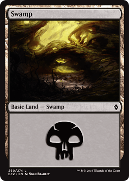 Swamp (260) (Battle for Zendikar) Near Mint - Nick Nack's Full Frontal Attack