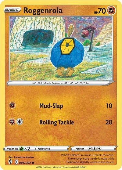 Roggenrola (SWSH07: Evolving Skies) Near Mint