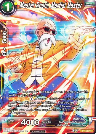 Master Roshi, Martial Master (Power Booster: World Martial Arts Tournament) (P-158) [Cartes de promotion] 