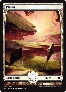 Plains (252) (Full Art) (Battle for Zendikar) Near Mint - Nick Nack's Full Frontal Attack