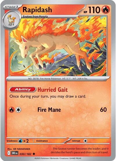 Rapidash - 030 (SV10: Destined Rivals) Near Mint Reverse Holofoil