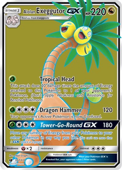 Alolan Exeggutor GX (Full Art) (SM - Crimson Invasion) Near Mint Holofoil