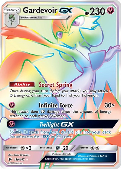 Gardevoir GX (Secret) (SM - Burning Shadows) Near Mint Holofoil