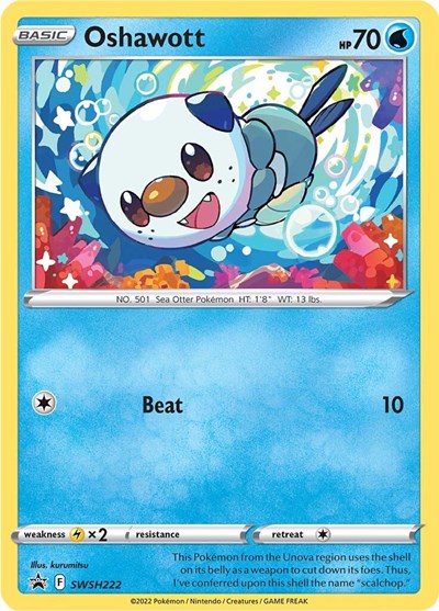 Oshawott - SWSH222 (SWSH: Sword & Shield Promo Cards) Near Mint Holofoil