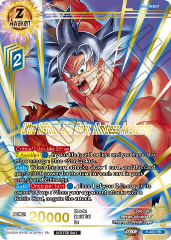 Ultra Instinct Son Goku, Limitless Awakening (Gold-Stamped) (P-400) [Tarjetas de promoción] 