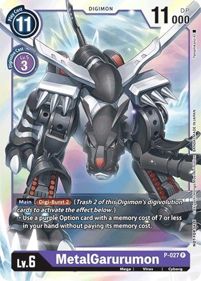 MetalGarurumon P - 027 (Digimon Promotion Cards) Near Mint Foil - Nick Nack's Full Frontal Attack