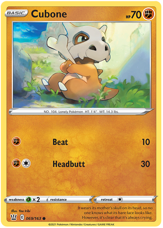 Cubone (069/163) [Épée et bouclier : styles de combat] 