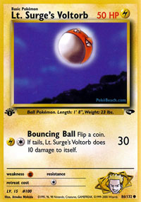 Lt. Surge's Voltorb (Gym Challenge) Light Play 1st Edition