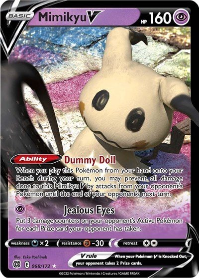 Mimikyu V (SWSH09: Brilliant Stars) Near Mint Holofoil - Nick Nack's Full Frontal Attack