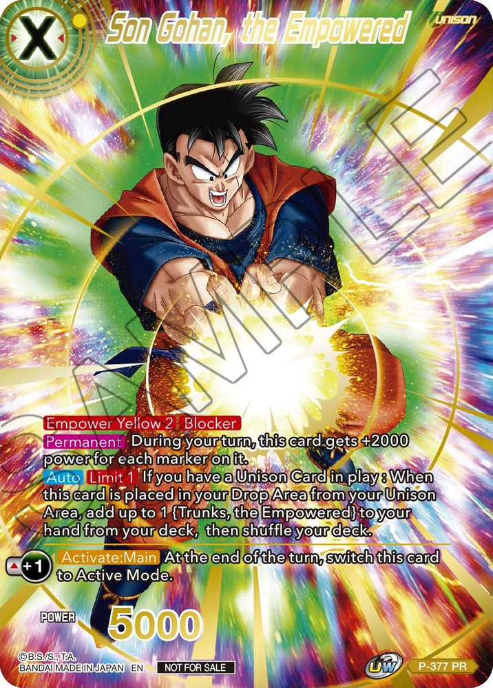 Son Gohan, the Empowered (Gold Stamped) (P-377) [Tarjetas de promoción] 