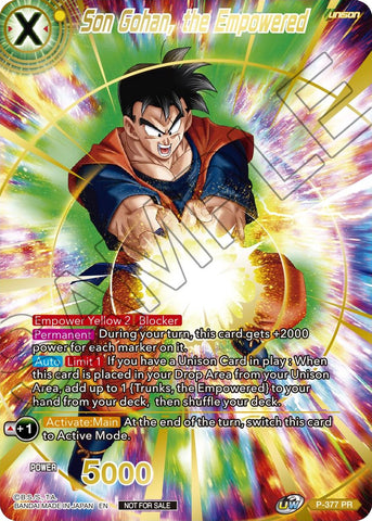 Son Gohan, the Empowered (Gold Stamped) (P-377) [Tarjetas de promoción] 