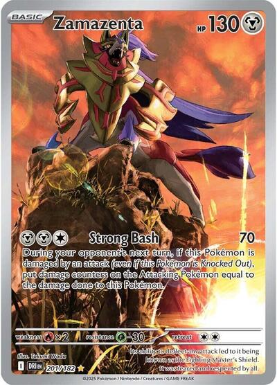 Zamazenta - 201 (SV10: Destined Rivals) Near Mint Holofoil - Nick Nack's Full Frontal Attack