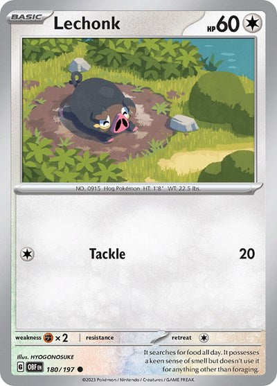 Lechonk - 180 (Scarlet and  Violet: Obsidian Flames) Near Mint