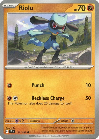 Riolu - 113 (Scarlet and Violet: Base Set) Near Mint