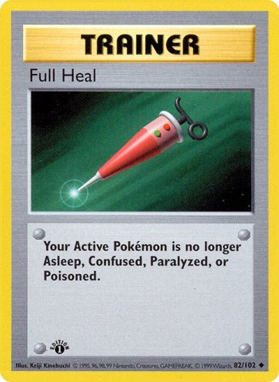 Full Heal (Base Set (Shadowless)) Heavy Play Unlimited - Nick Nack's Full Frontal Attack
