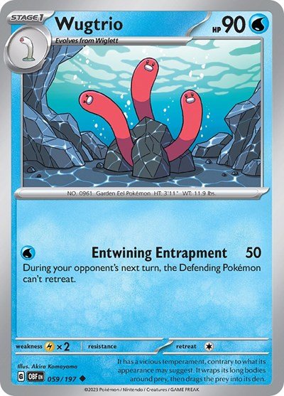 Wugtrio (Scarlet and Violet: Obsidian Flames) Near Mint - Nick Nack's Full Frontal Attack