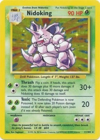 Nidoking (Base Set) Medium Play Holofoil