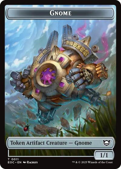 Gnome / Golem (0014) Double - Sided Token (Commander: Edge of Eternities) Near Mint - Nick Nack's Full Frontal Attack