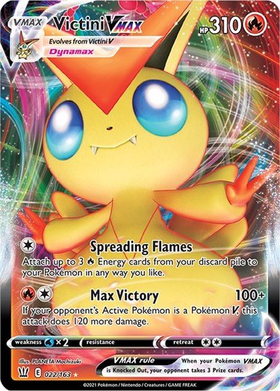Victini VMAX (SWSH05: Battle Styles) Near Mint Holofoil - Nick Nack's Full Frontal Attack