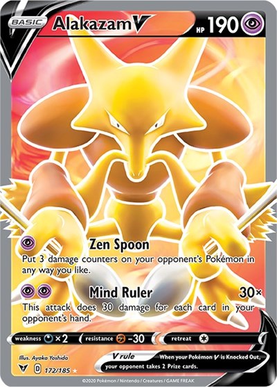 Alakazam V (Full Art) (SWSH04: Vivid Voltage) Near Mint Holofoil