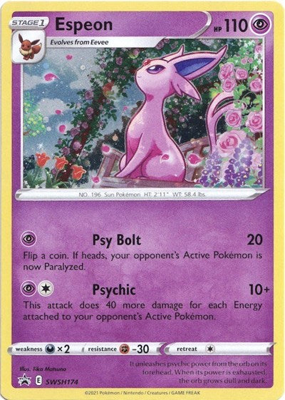 Espeon - SWSH174 (SWSH: Sword & Shield Promo Cards) Near Mint Holofoil