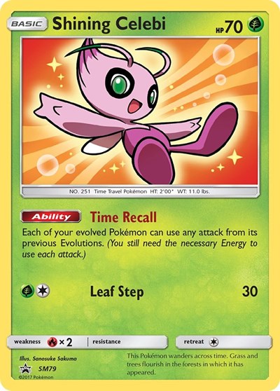 Shining Celebi - SM79 (SM Promos) Heavy Play Holofoil