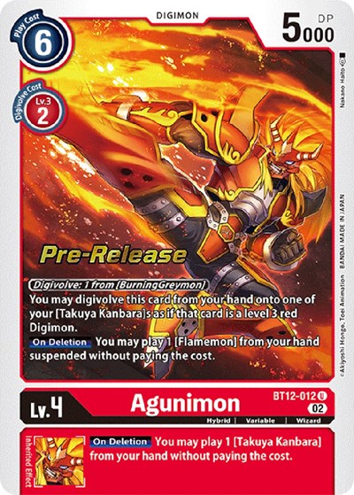 Agunimon (Across Time Pre-Release Cards) Near Mint Foil