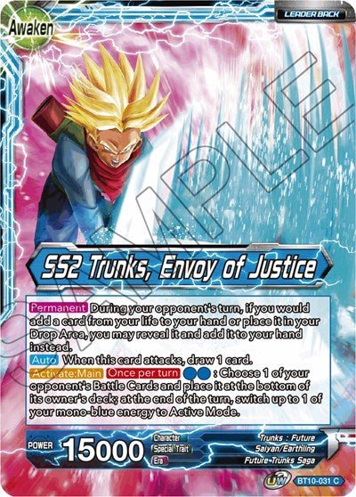 Trunks // SS2 Trunks, Envoy of Justice (Rise of the Unison Warrior) Near Mint - Nick Nack's Full Frontal Attack