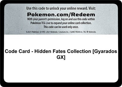 Code Card - Hidden Fates Collection (Gyarados GX) (Hidden Fates) Near Mint